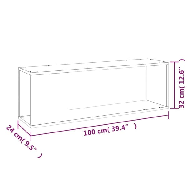 Tv-bänk vit 100x24x32 cm konstruerat trä - Väggskåp - Tv-skåp - Home & Living