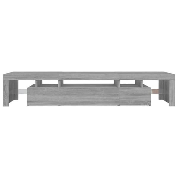 TV-bänk med LED-belysning grå sonoma 215x36,5x40 cm - TV-bänk - TV-bänkar - Home & Living