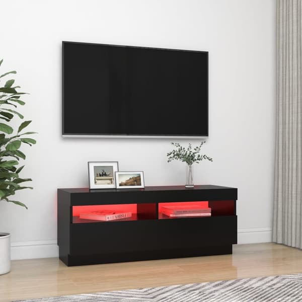 TV-bänk med LED-belysning svart 100x35x40 cm - Tv-bänk - Tv-bänkar - Home & Living