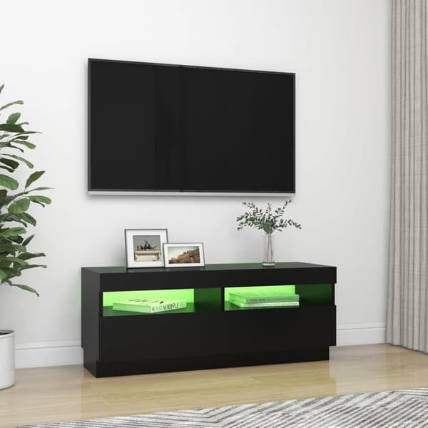 TV-bänk med LED-belysning svart 100x35x40 cm - Tv-bänk - Tv-bänkar - Home & Living