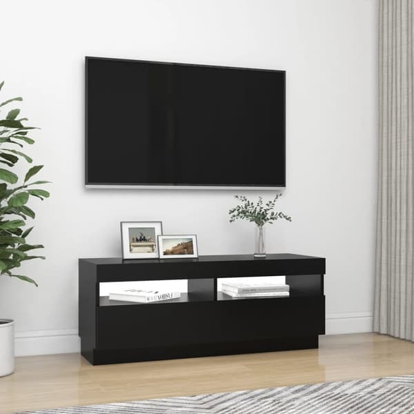 TV-bänk med LED-belysning svart 100x35x40 cm - Tv-bänk - Tv-bänkar - Home & Living