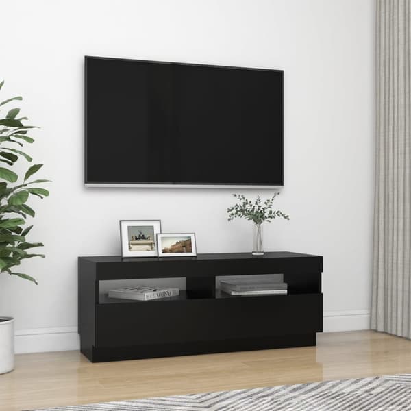 TV-bänk med LED-belysning svart 100x35x40 cm - Tv-bänk - Tv-bänkar - Home & Living