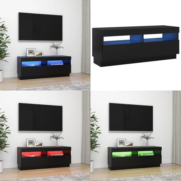 TV-bänk med LED-belysning svart 100x35x40 cm - Tv-bänk - Tv-bänkar - Home & Living