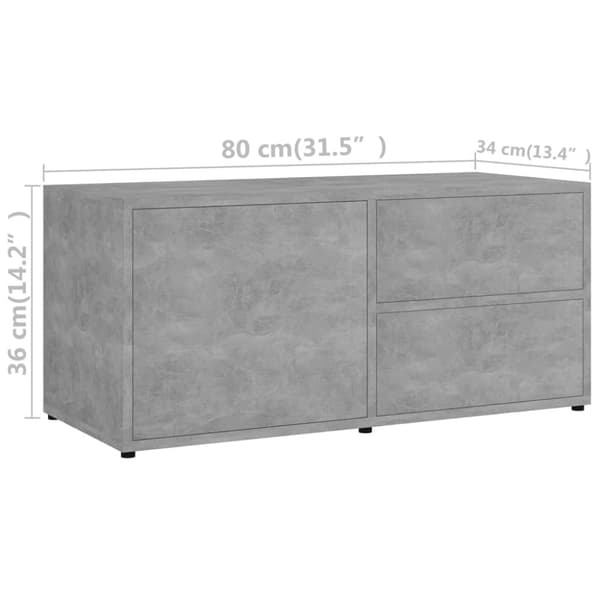 Tv-bord 80x34x36 cm konstrueret træ betongrå - Tv-bord - Tv-borde - Home & Living