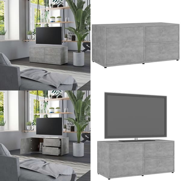 Tv-bord 80x34x36 cm konstrueret træ betongrå - Tv-bord - Tv-borde - Home & Living
