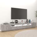 Miniatyrbillede 4 af 11: Tv-skab med LED-lys 260x35x40 cm betongrå - Tv-skab - Tv-skabe - Home & Living
