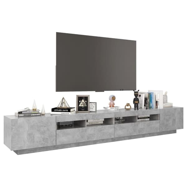 Tv-skab med LED-lys 260x35x40 cm betongrå - Tv-skab - Tv-skabe - Home & Living