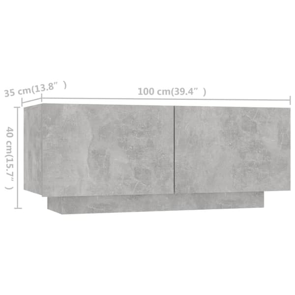 Tv-skab med LED-lys 260x35x40 cm betongrå - Tv-skab - Tv-skabe - Home & Living