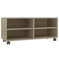Miniatyrbillede 3 af 7: Tv-bord med hjul 90x35x35 cm konstrueret træ sonoma-eg - Tv-skab - Tv-skabe - Home & Living