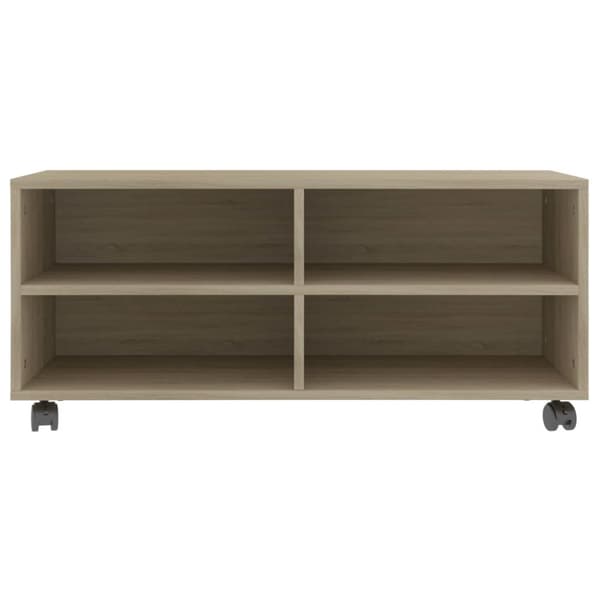 Tv-bord med hjul 90x35x35 cm konstrueret træ sonoma-eg - Tv-skab - Tv-skabe - Home & Living