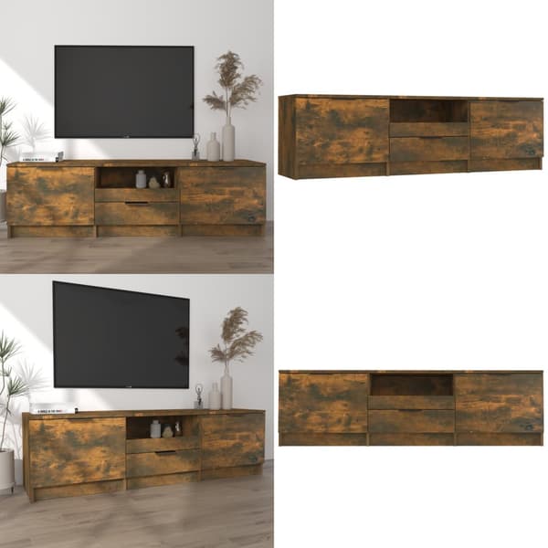Tv-bord 140x35x40 cm konstrueret træ røget egetræsfarve - Tv-bord - Tv-borde - Home & Living