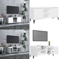 Miniatyrbillede 1 af 10: Tv-skab med metalben 103,5x35x50 cm hvid - Tv-skab - Tv-skabe - Home & Living