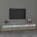 Miniatyrbild 4 av 11: Tv-bänk med LED-belysning betonggrå 240x35x40 cm - TV-bänk - TV-bänkar - Home & Living