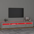 Miniatyrbild 6 av 11: Tv-bänk med LED-belysning betonggrå 240x35x40 cm - TV-bänk - TV-bänkar - Home & Living