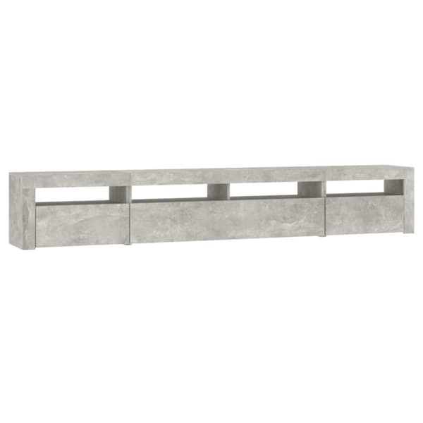 Tv-bänk med LED-belysning betonggrå 240x35x40 cm - TV-bänk - TV-bänkar - Home & Living