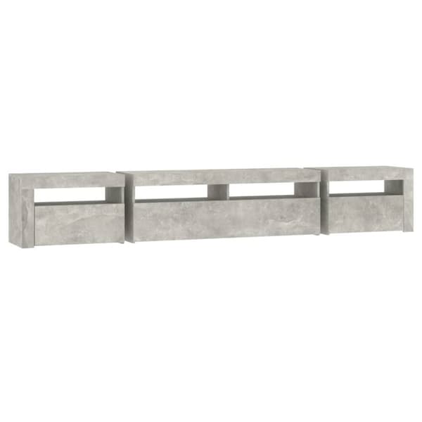 Tv-bänk med LED-belysning betonggrå 240x35x40 cm - TV-bänk - TV-bänkar - Home & Living
