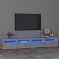 Miniatyrbild 2 av 11: Tv-bänk med LED-belysning betonggrå 240x35x40 cm - TV-bänk - TV-bänkar - Home & Living