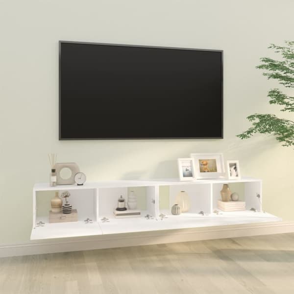 Væghængte tv-skabe 2 stk. 100x30x30 cm konstrueret træ hvid - Væghængt Tv-skab - Væghængte Tv-skabe - Home & Living