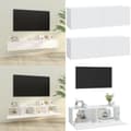 Miniatyrbillede 1 af 10: Væghængte tv-skabe 2 stk. 100x30x30 cm konstrueret træ hvid - Væghængt Tv-skab - Væghængte Tv-skabe - Home & Living