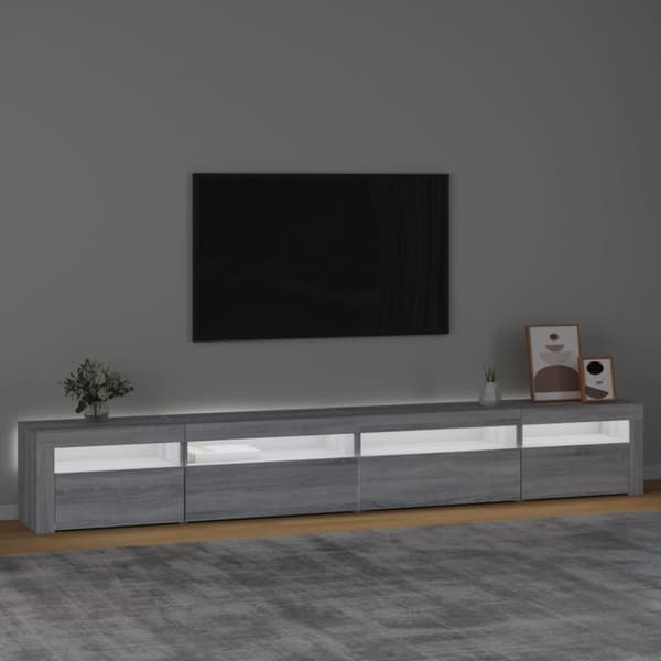 Tv-skab med LED-lys 270x35x40 cm Grå sonoma-eg - Tv-skab - Tv-skabe - Home & Living