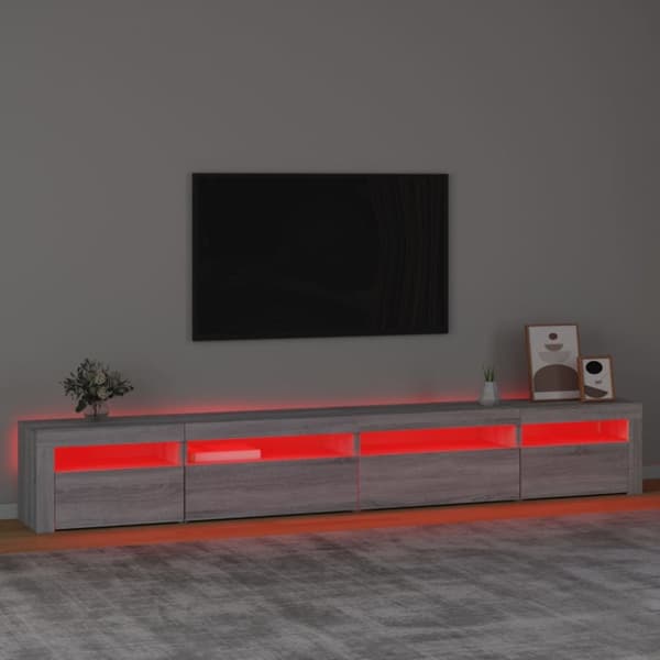 Tv-skab med LED-lys 270x35x40 cm Grå sonoma-eg - Tv-skab - Tv-skabe - Home & Living