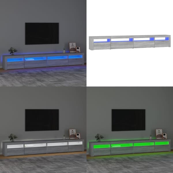 TV-taso LED-valoilla harmaa Sonoma 270x35x40 cm - TV-taso - TV-taso - Home & Living