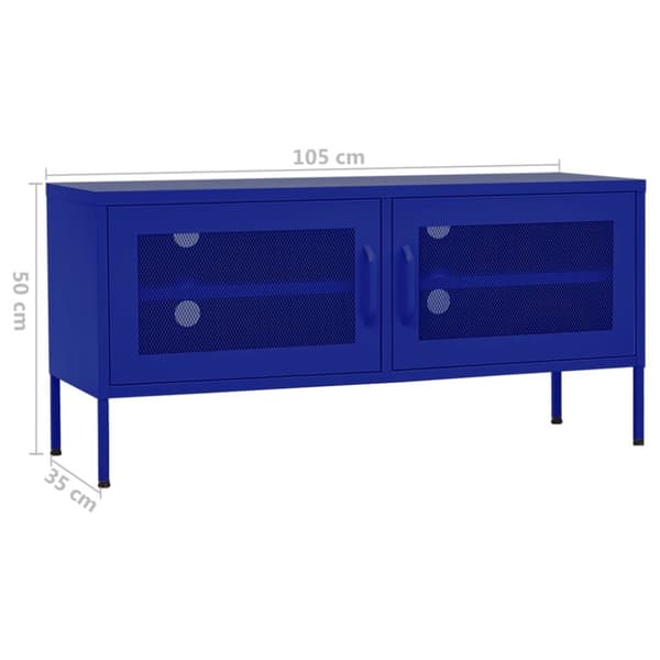 Tv-bänk marinblå 105x35x50 cm stål - TV-skåp - Hifi -skåp - Home & Living