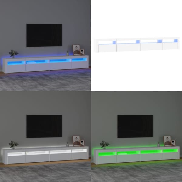 Tv-skab med LED-lys 270x35x40 cm hvid - Tv-skab - Tv-skabe - Home & Living