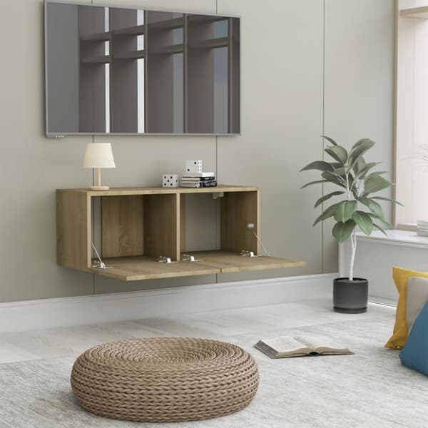 Tv-bänk sonoma-ek 80x30x30 cm konstruerat trä - Tv-bänk - Tv-bänkar - Home & Living
