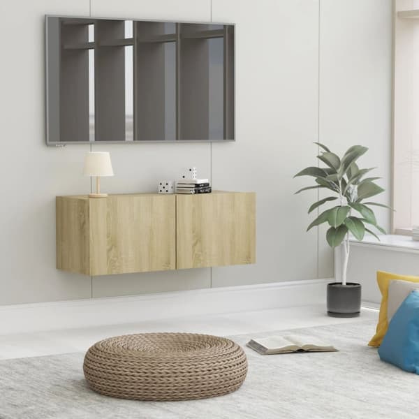 Tv-bänk sonoma-ek 80x30x30 cm konstruerat trä - Tv-bänk - Tv-bänkar - Home & Living