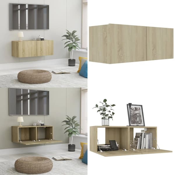 Tv-bänk sonoma-ek 80x30x30 cm konstruerat trä - Tv-bänk - Tv-bänkar - Home & Living