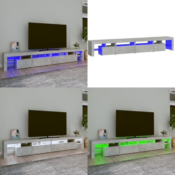 Tv-bord med LED-lys 260x36,5x40 cm betongrå - Tv-skab - Tv-skabe - Home & Living