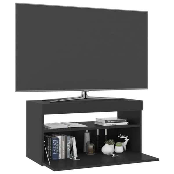 Tv-bänk med LED-belysning svart 75x35x40 cm - TV-bänk - TV-bänkar - Home & Living