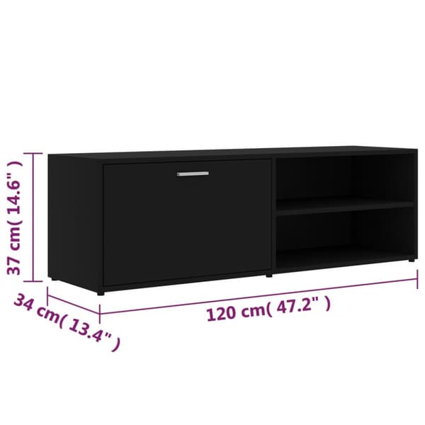 TV-taso musta 120x34x37 cm tekninen puu - TV-taso - TV-tasot - Home & Living