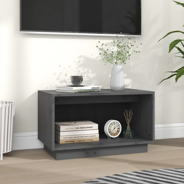 Tv-bänk grå 60x35x35 cm massiv furu - TV-bänk - TV-bänkar. TV-skåp - Home & Living