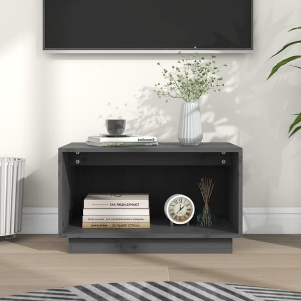 Tv-bänk grå 60x35x35 cm massiv furu - TV-bänk - TV-bänkar. TV-skåp - Home & Living