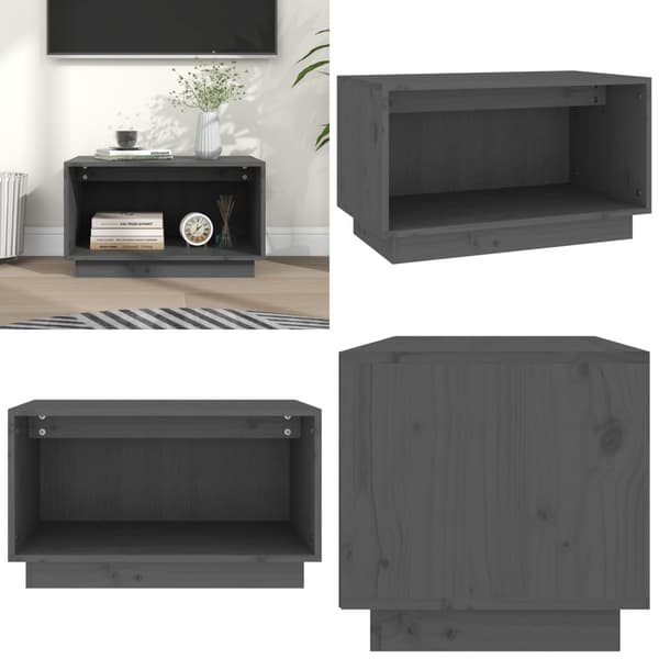 Tv-bänk grå 60x35x35 cm massiv furu - TV-bänk - TV-bänkar. TV-skåp - Home & Living