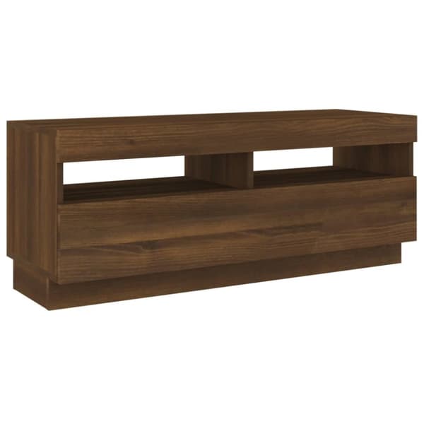Tv-bord med LED-lys 100x35x40 cm brun eg - Tv-bord - Tv-borde - Home & Living