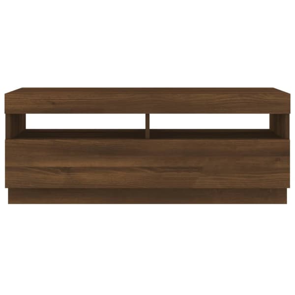 Tv-bord med LED-lys 100x35x40 cm brun eg - Tv-bord - Tv-borde - Home & Living