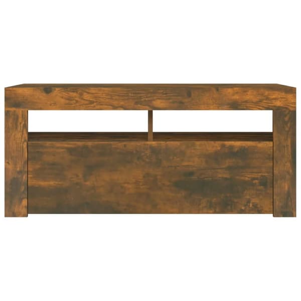Tv-bord med LED-lys 90x35x40 cm røget egetræsfarve - Tv-skab - Tv-skabe - Home & Living