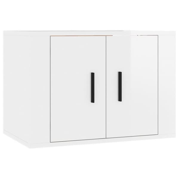 Väggmonterad tv-bänk vit högglans 57x34,5x40 cm - Tv-bänk - Tv-bänkar - Home & Living