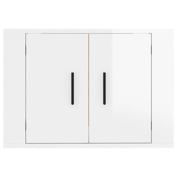 Väggmonterad tv-bänk vit högglans 57x34,5x40 cm - Tv-bänk - Tv-bänkar - Home & Living