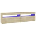 Miniatyrbillede 8 af 11: Tv-borde 2 stk. Med LED-lys 75x35x40 cm sonoma-eg - Tv-skab - Tv-skabe - Home & Living