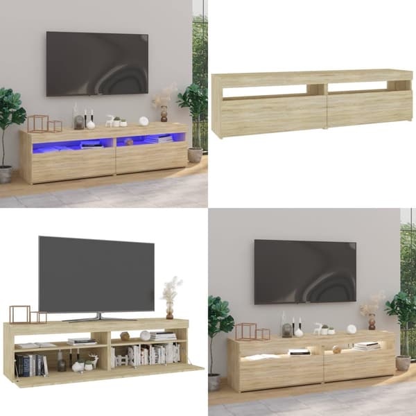 Tv-borde 2 stk. Med LED-lys 75x35x40 cm sonoma-eg - Tv-skab - Tv-skabe - Home & Living