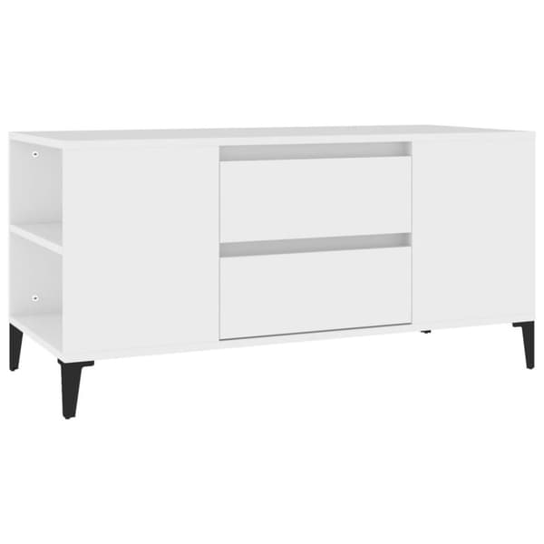 Tv-bänk vit 102x44,5x50 cm konstruerat trä - TV-bänk - TV-bänkar - Home & Living