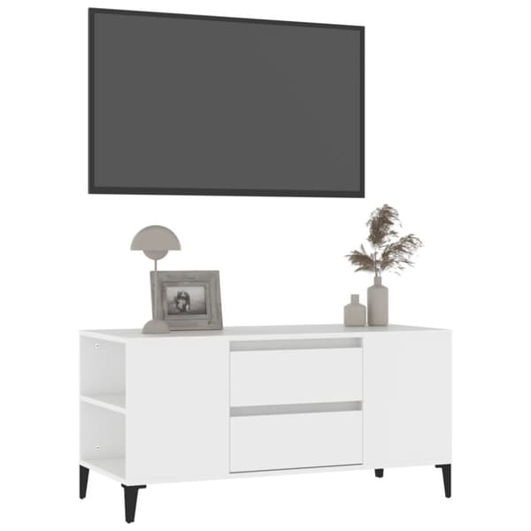 Tv-bänk vit 102x44,5x50 cm konstruerat trä - TV-bänk - TV-bänkar - Home & Living