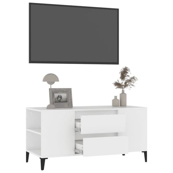 Tv-bänk vit 102x44,5x50 cm konstruerat trä - TV-bänk - TV-bänkar - Home & Living
