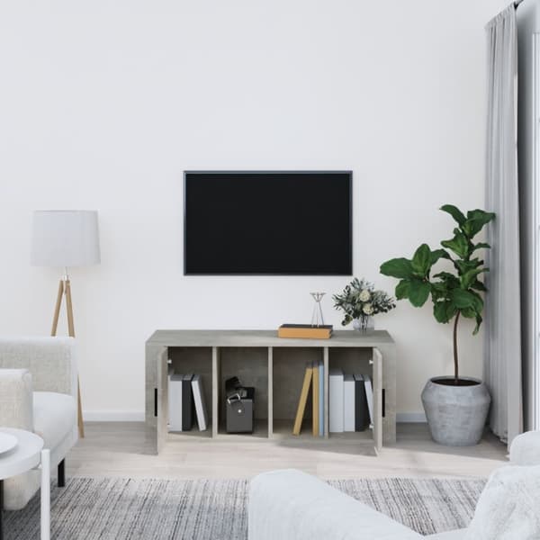 Tv-bänk betonggrå 100x35x40 cm konstruerat trä - TV-bänk - TV-bänkar - Home & Living