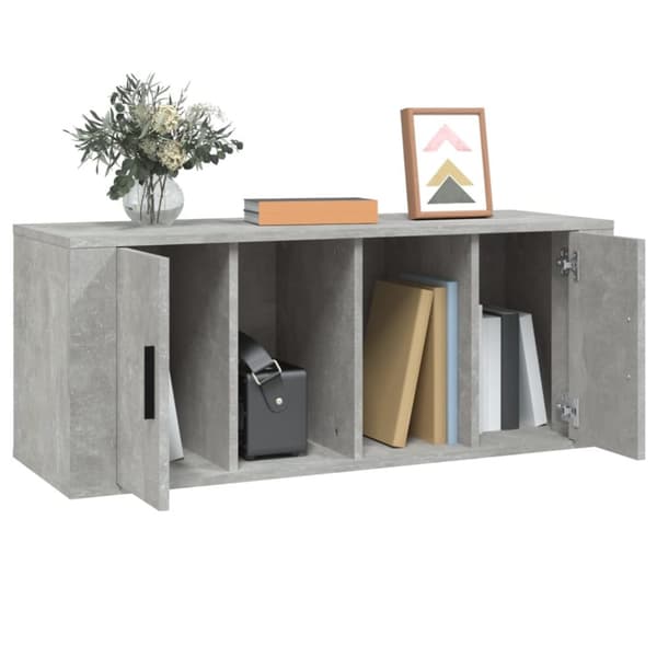 Tv-bänk betonggrå 100x35x40 cm konstruerat trä - TV-bänk - TV-bänkar - Home & Living
