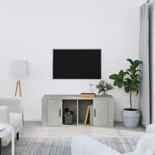 Tv-bänk betonggrå 100x35x40 cm konstruerat trä - TV-bänk - TV-bänkar - Home & Living
